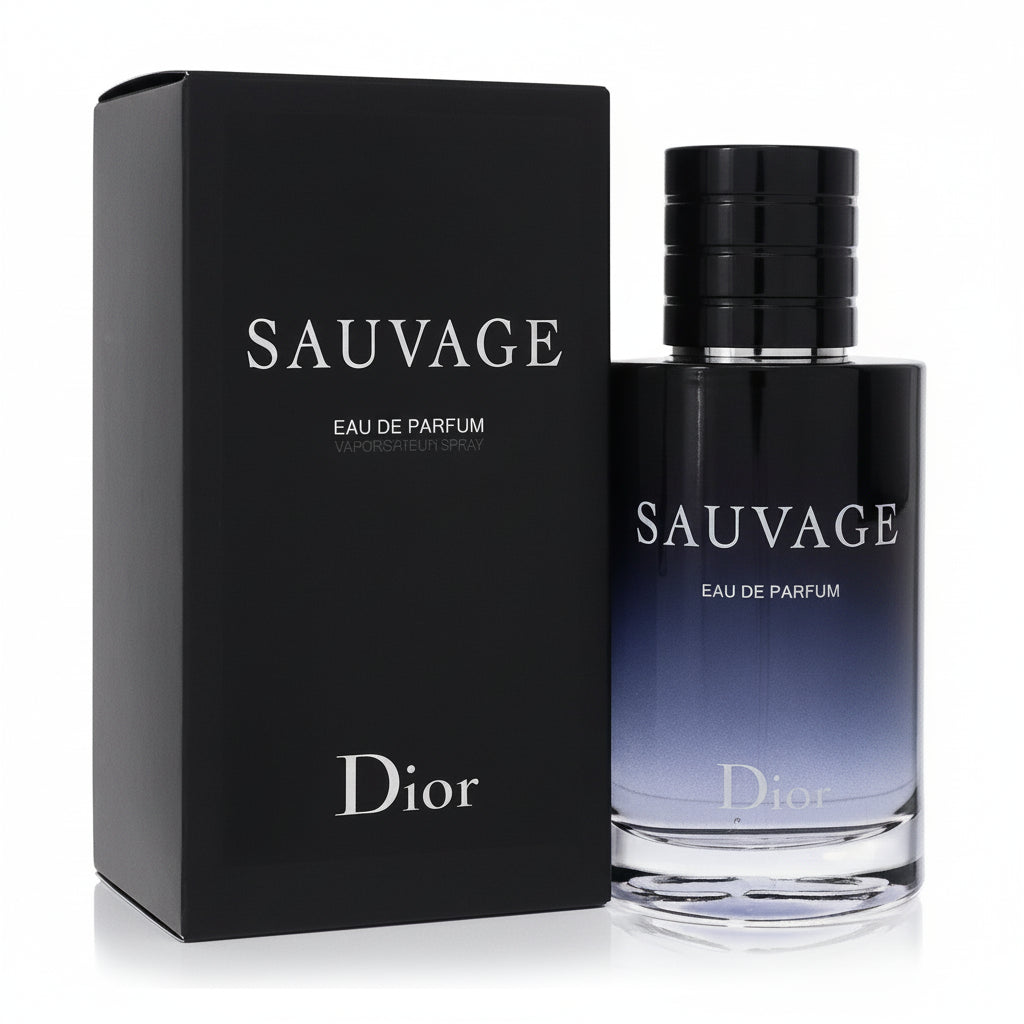Dior Sauvage Eau de Parfum bottle and packaging on a white background