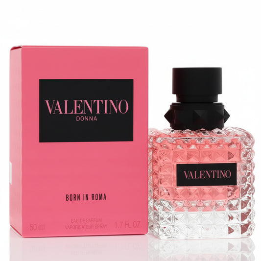 Valentino perfume bottle and packaging on a white background
